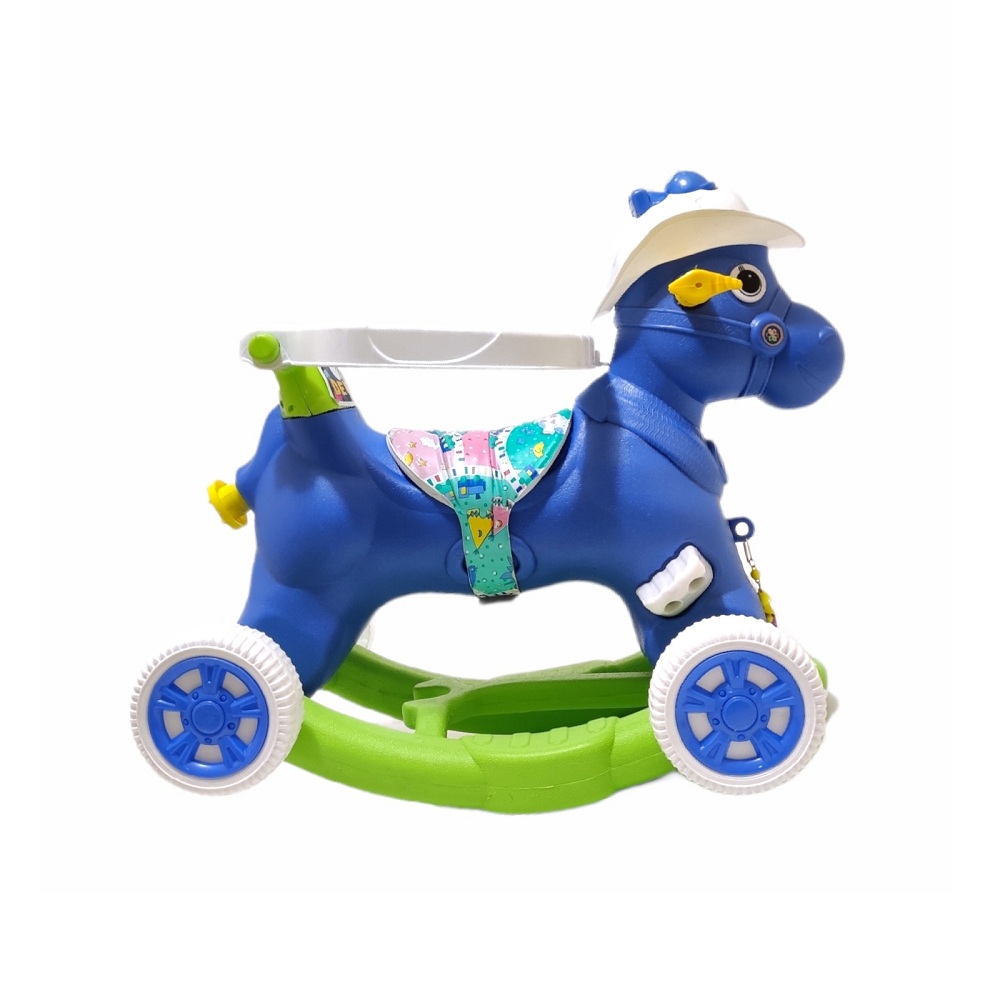 TooTwo Toys+Loonu Baby Derbi Horse Rocker 4 in 1 with Wheels and Parental Push Handle(B33103)