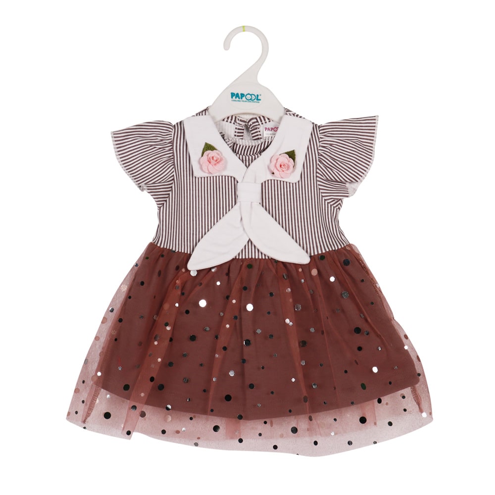 Papool+Party Wear Frock For New Born Babys