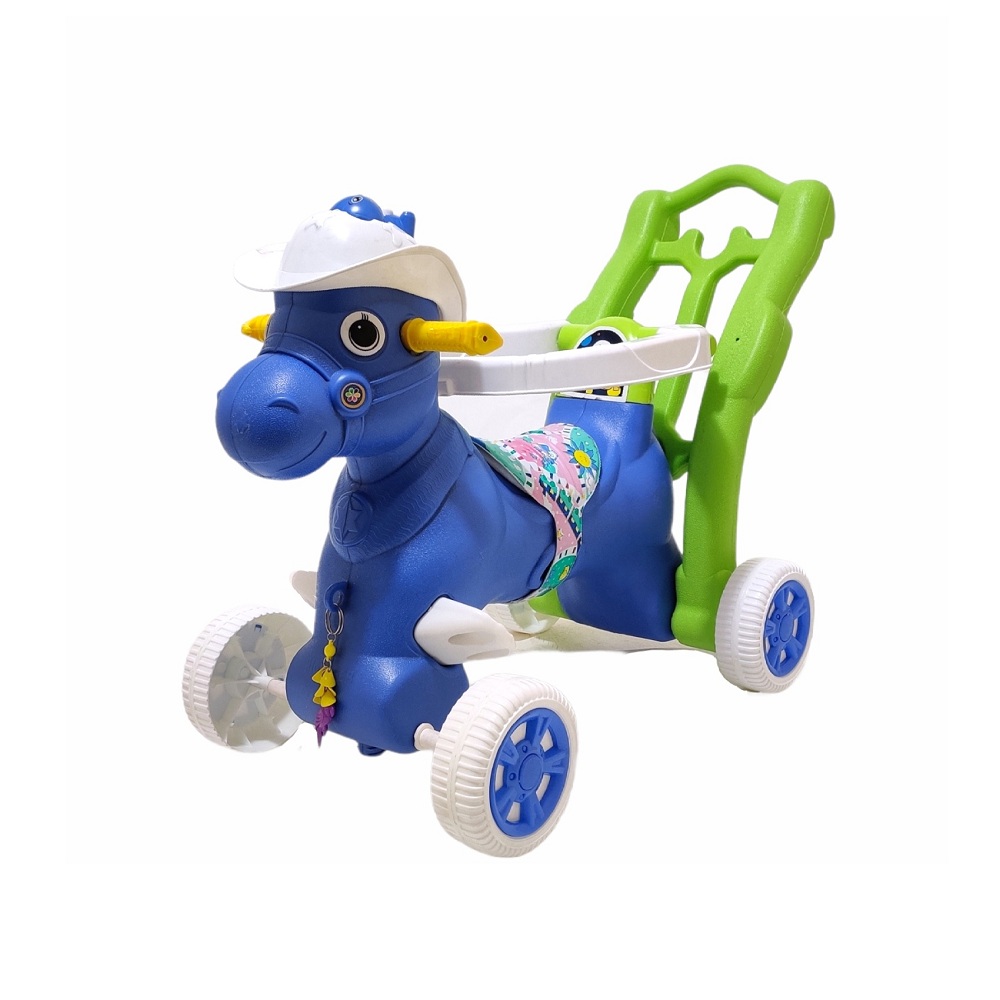 TooTwo Toys+Loonu Baby Derbi Horse Rocker 4 in 1 with Wheels and Parental Push Handle(B33103)